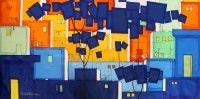 Salman Farooqi, 30 x 60 Inch, Acrylic on Canvas, Cityscape Painting, AC-SF-339